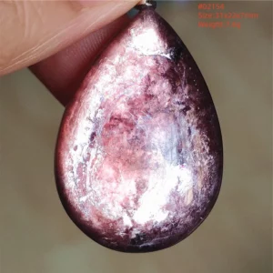 Purple Lepidolite & Red Tourmaline Flash Pendant Necklace - Image 1