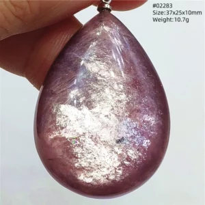Purple Lepidolite & Red Tourmaline Flash Pendant Necklace - Image 26