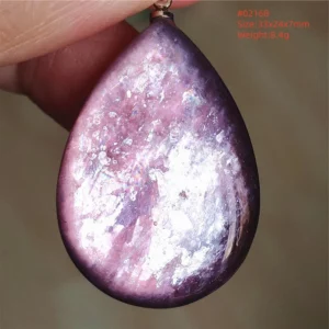 Purple Lepidolite & Red Tourmaline Flash Pendant Necklace - Image 49