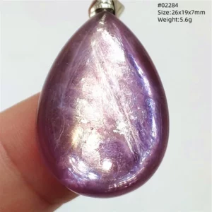 Purple Lepidolite & Red Tourmaline Flash Pendant Necklace - Image 24