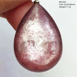 Purple Lepidolite & Red Tourmaline Flash Pendant Necklace - Image 50