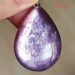 Purple Lepidolite & Red Tourmaline Flash Pendant Necklace - Image 6