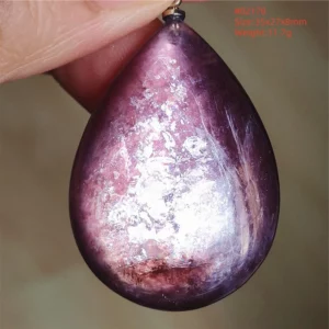 Purple Lepidolite & Red Tourmaline Flash Pendant Necklace - Image 52