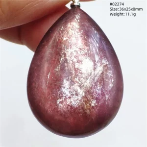 Purple Lepidolite & Red Tourmaline Flash Pendant Necklace - Image 64