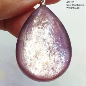 Purple Lepidolite & Red Tourmaline Flash Pendant Necklace - Image 53