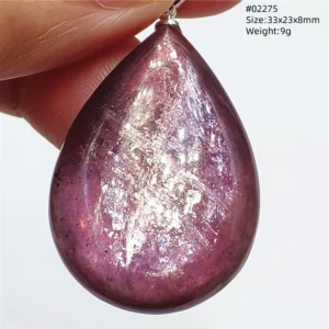 Purple Lepidolite & Red Tourmaline Flash Pendant Necklace - Image 18
