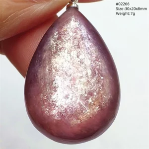 Purple Lepidolite & Red Tourmaline Flash Pendant Necklace - Image 51