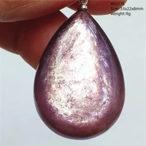 Purple Lepidolite & Red Tourmaline Flash Pendant Necklace - Image 16
