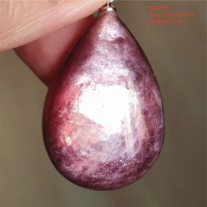 Purple Lepidolite & Red Tourmaline Flash Pendant Necklace - Image 30
