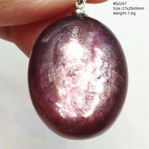 Purple Lepidolite & Red Tourmaline Flash Pendant Necklace - Image 68