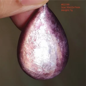 Purple Lepidolite & Red Tourmaline Flash Pendant Necklace - Image 29