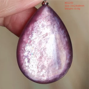 Natural Lepidolite, Red Tourmaline & Clear Quartz Pendant - Image 59