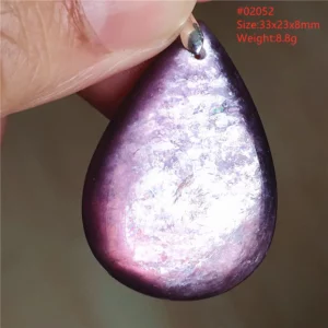 Natural Lepidolite, Red Tourmaline & Clear Quartz Pendant - Image 51