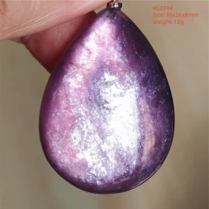 Natural Lepidolite, Red Tourmaline & Clear Quartz Pendant - Image 63