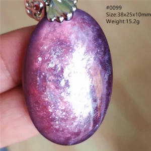 Natural Lepidolite, Red Tourmaline & Clear Quartz Pendant - Image 66