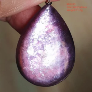 Natural Lepidolite, Red Tourmaline & Clear Quartz Pendant - Image 65