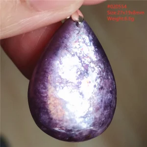 Natural Lepidolite, Red Tourmaline & Clear Quartz Pendant - Image 46
