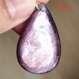 Natural Lepidolite, Red Tourmaline & Clear Quartz Pendant - Image 54