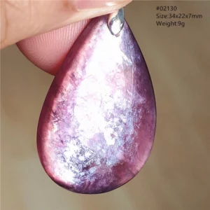 Natural Lepidolite, Red Tourmaline & Clear Quartz Pendant - Image 61