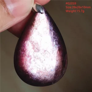 Natural Lepidolite, Red Tourmaline & Clear Quartz Pendant - Image 20