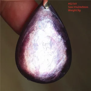 Natural Lepidolite, Red Tourmaline & Clear Quartz Pendant - Image 32
