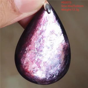 Natural Lepidolite, Red Tourmaline & Clear Quartz Pendant - Image 35