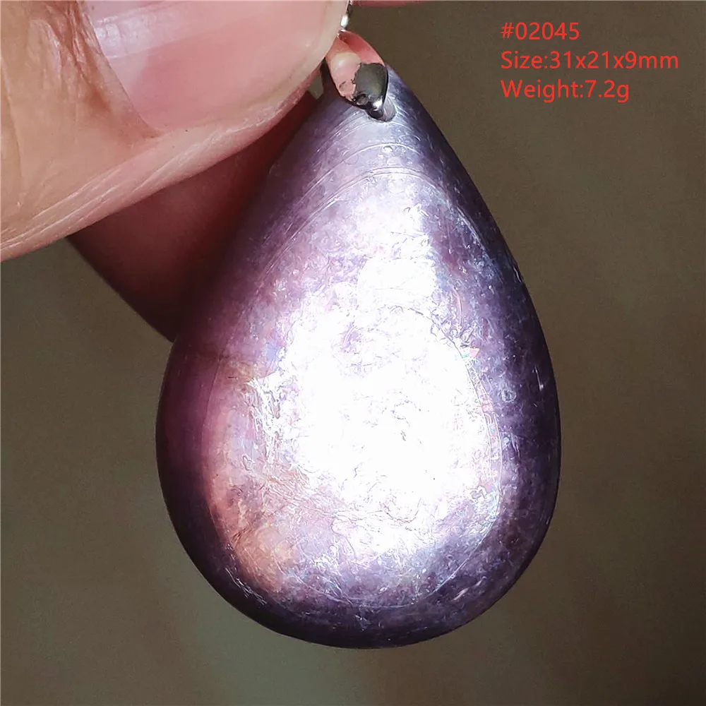 Natural Lepidolite, Red Tourmaline & Clear Quartz Pendant