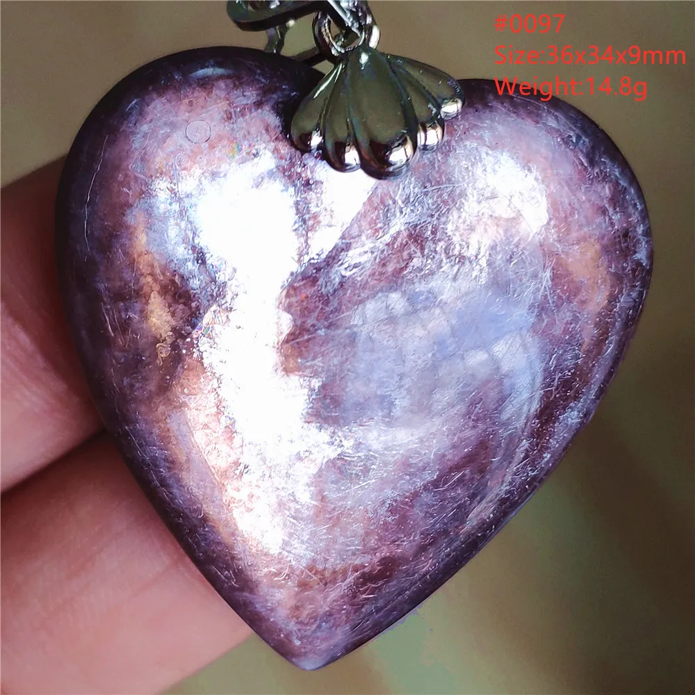 Natural Lepidolite, Red Tourmaline & Clear Quartz Pendant
