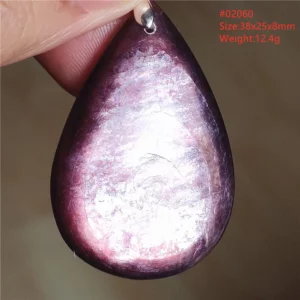 Natural Lepidolite, Red Tourmaline & Clear Quartz Pendant - Image 18