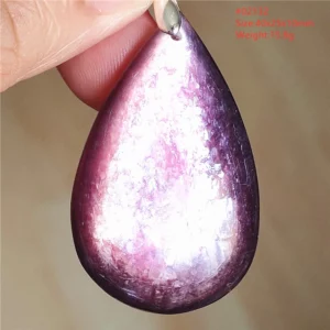 Natural Lepidolite, Red Tourmaline & Clear Quartz Pendant - Image 55