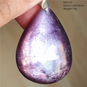 Natural Lepidolite, Red Tourmaline & Clear Quartz Pendant - Image 21