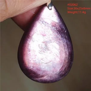 Natural Lepidolite, Red Tourmaline & Clear Quartz Pendant - Image 14