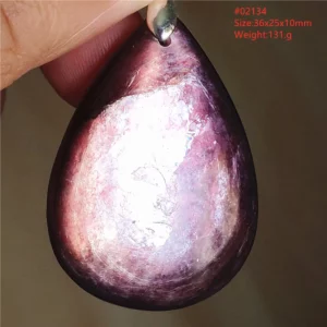 Natural Lepidolite, Red Tourmaline & Clear Quartz Pendant - Image 19