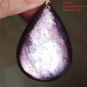 Natural Lepidolite, Red Tourmaline & Clear Quartz Pendant - Image 24