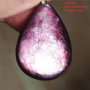 Natural Lepidolite, Red Tourmaline & Clear Quartz Pendant - Image 22