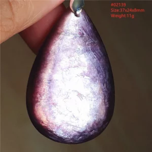 Natural Lepidolite, Red Tourmaline & Clear Quartz Pendant - Image 25