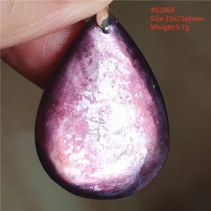 Natural Lepidolite, Red Tourmaline & Clear Quartz Pendant - Image 30