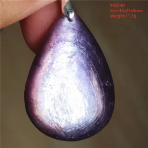 Natural Lepidolite, Red Tourmaline & Clear Quartz Pendant - Image 23