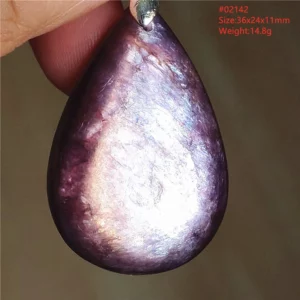 Natural Lepidolite, Red Tourmaline & Clear Quartz Pendant - Image 56