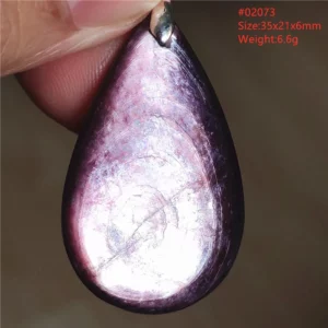 Natural Lepidolite, Red Tourmaline & Clear Quartz Pendant - Image 34