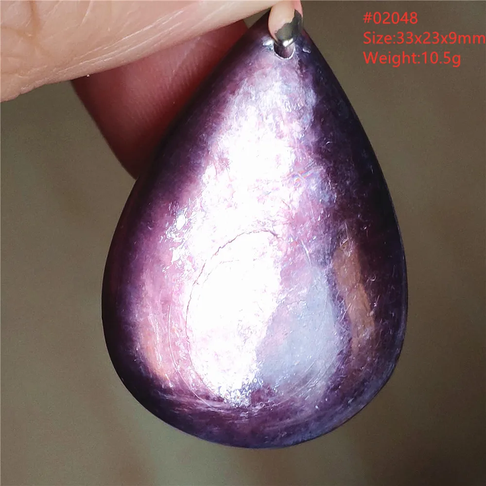 Natural Lepidolite, Red Tourmaline & Clear Quartz Pendant