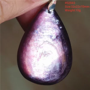 Natural Lepidolite, Red Tourmaline & Clear Quartz Pendant - Image 40