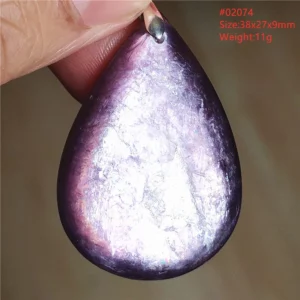 Natural Lepidolite, Red Tourmaline & Clear Quartz Pendant - Image 33