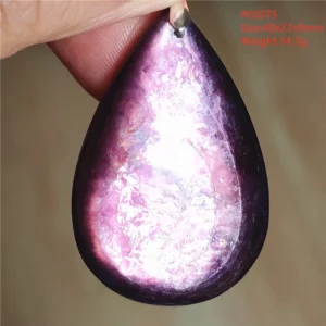 Natural Lepidolite, Red Tourmaline & Clear Quartz Pendant - Image 12