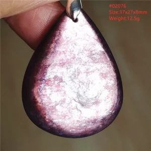 Natural Lepidolite, Red Tourmaline & Clear Quartz Pendant - Image 11