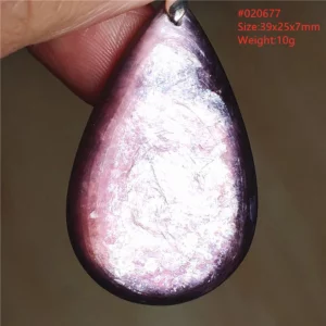 Natural Lepidolite, Red Tourmaline & Clear Quartz Pendant - Image 10