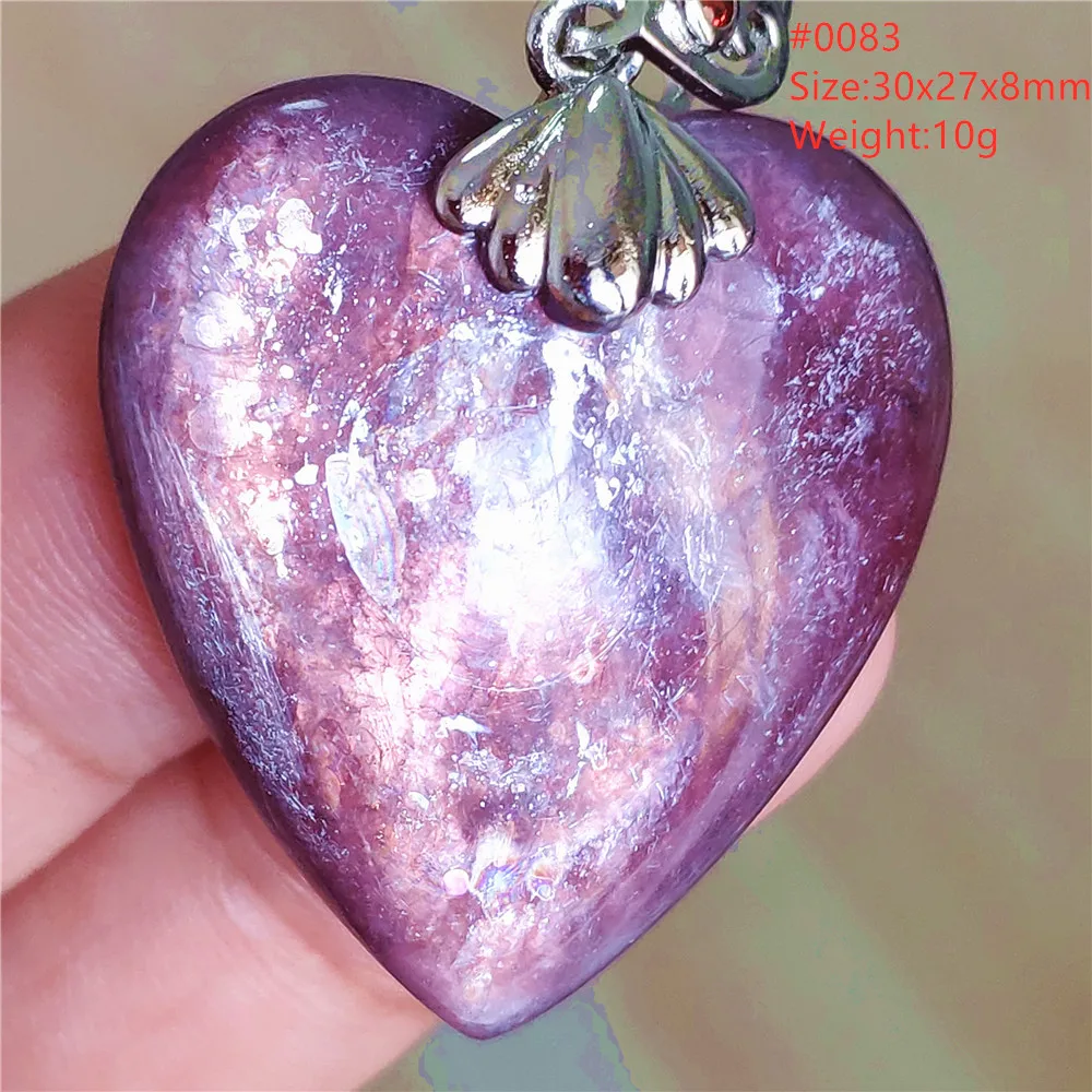 Natural Lepidolite, Red Tourmaline & Clear Quartz Pendant