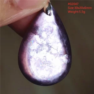 Natural Lepidolite, Red Tourmaline & Clear Quartz Pendant - Image 45