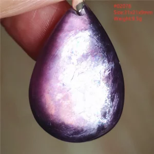 Natural Lepidolite, Red Tourmaline & Clear Quartz Pendant - Image 9