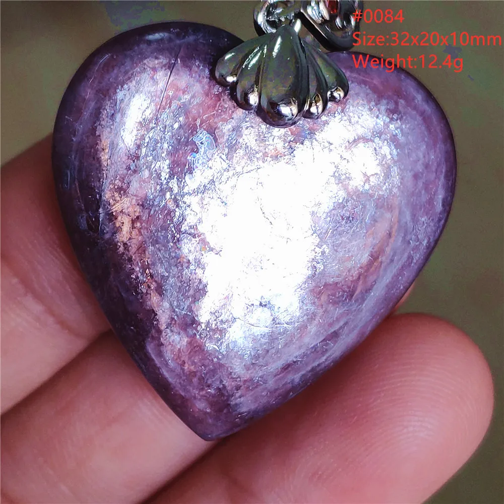 Natural Lepidolite, Red Tourmaline & Clear Quartz Pendant